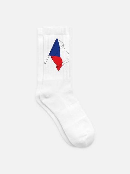 Flagge der Tschechischen Republik - Tennissocken - Weiß