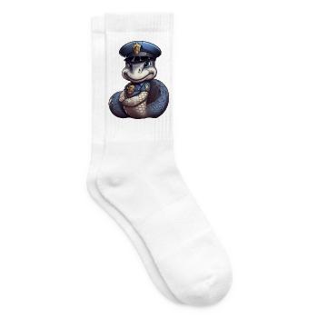 Polizei Schlange - Tennissocken - Weiß - Rechts
