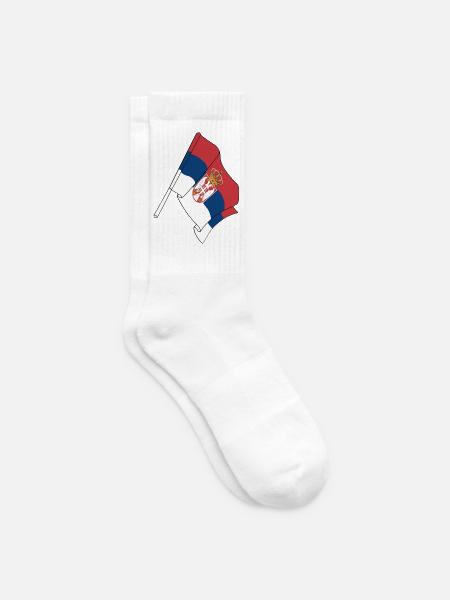 Flagge von Serbien - Tennissocken - Weiß