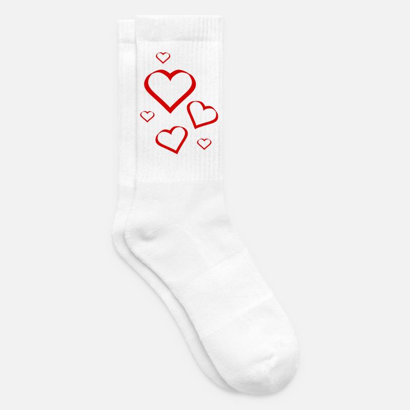 rotes Herz rot Herzen rot Herz Geschenk - Tennissocken - Weiß