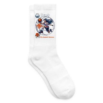 Dynamische Weibliche Basketball-Meisterin Illustration - Tennissocken - Weiß - Rechts