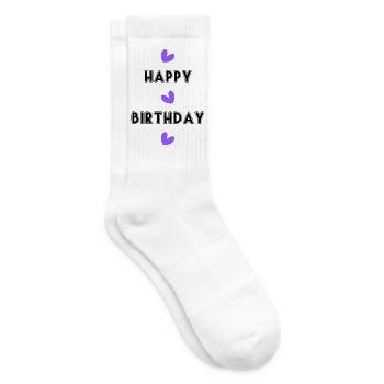 HAPPY BIRTHDAY. JOYEUX ANNIVERSAIRE. ANNIVERSAIRE. - Chaussettes de tennis - blanc - Droite
