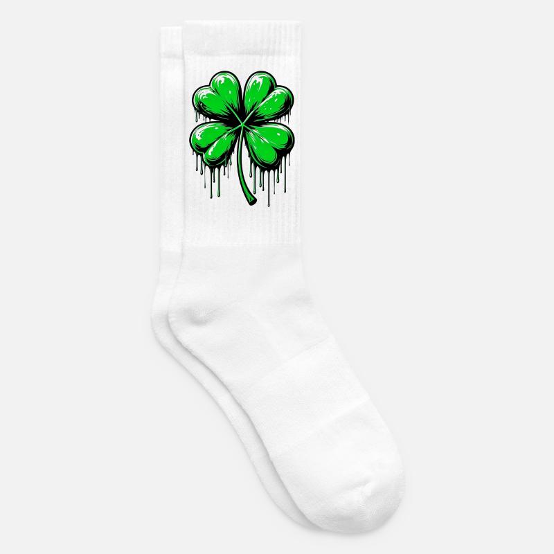 Vierblättriges Kleeblatt - Tennissocken - Weiß