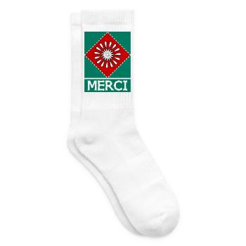 MERCI. MAÎTRESSE. MAÎTRE. MERCI MAÎTRESSE - Chaussettes de tennis - blanc - Droite