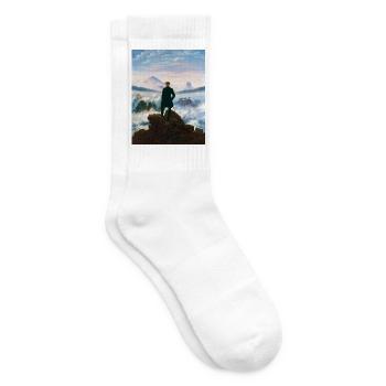 Wanderer above the Sea of Fog Caspar David Friedrich - Tennis socks - white - Right