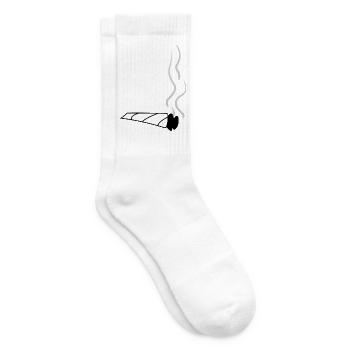 Weißer Joint mit Rauch – Symbol für Marihuana - Tennissocken - Weiß - Rechts