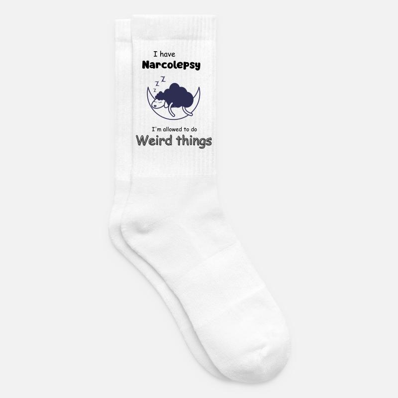Sleeping sheep in the moonlight with narcolepsy - Tennis socks - white