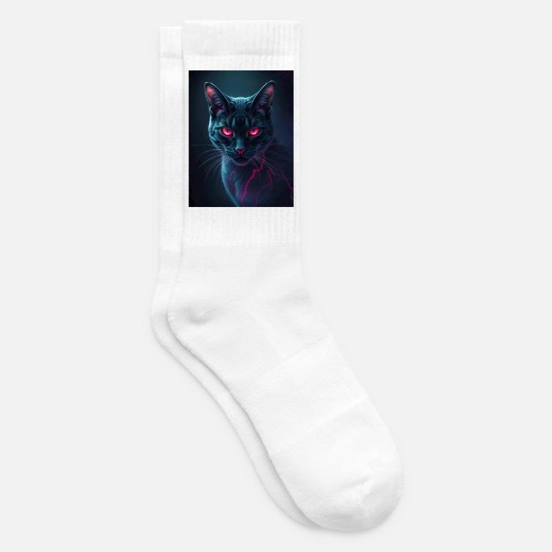 red eye cat - Tennis socks - white