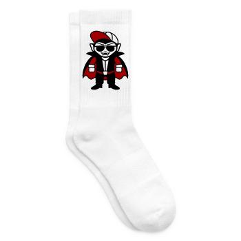 Cool vampire cartoon with sunglasses and cap - Tennis socks - white - Right