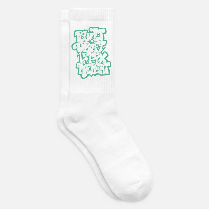 Built Drift Fix Repeat 04 - Tennissocken - Weiß