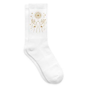 Göttliche Energie-Linienzeichnung - Tennissocken - Weiß - Rechts