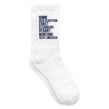 about going wild: Nimm dein Scheitern ernst - Tennissocken - Weiß - Rechts