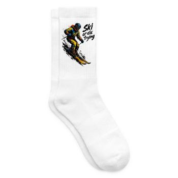 Skifahren | Skifahrer | Berg - Tennissocken - Weiß - Rechts