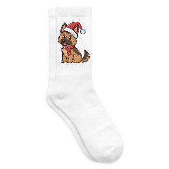 Puppy Shepherd Weihnachtshut Rot - Tennissocken - Weiß - Rechts