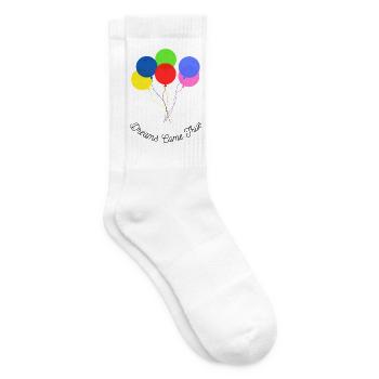 Bunte Luftballons – Träume werden wahr - Tennissocken - Weiß - Rechts