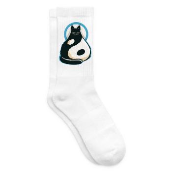 Chat-YinYang - Tennissocken - Weiß - Rechts