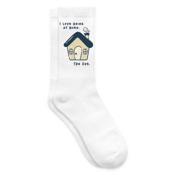I love being at home – Introverted statement - Tennis socks - white - Right
