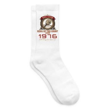Padel Legende 1976, Geburtstags Shirt, Hoodie, Bag - Tennissocken - Weiß - Rechts