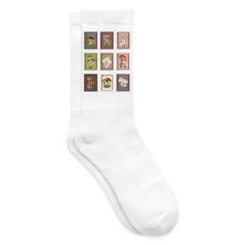 Mushroom Design - Tennis socks - white - Right