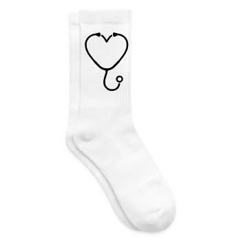 Stethoskop Herz Medizin Outline - Tennissocken - Weiß - Rechts
