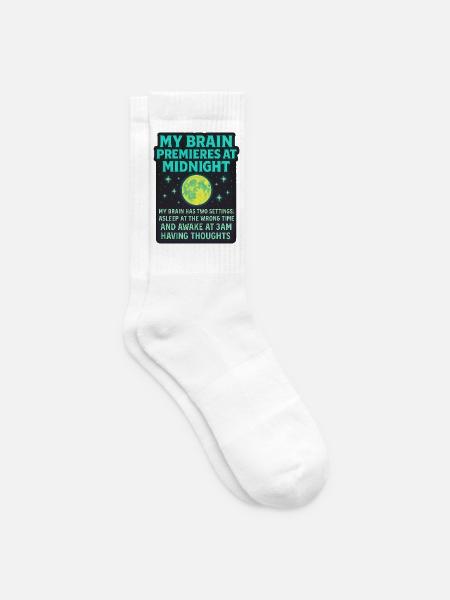 My Brain Premieres at Midnight Neurodivergent Shir - Tennissocken - Weiß