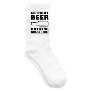 Sans bière, rien ne marche ici ! (BOIRE DE 2C) - Chaussettes de tennis - blanc - Droite