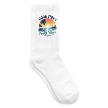 Vibes High Tides Sonnenuntergang - Tennissocken - Weiß - Rechts