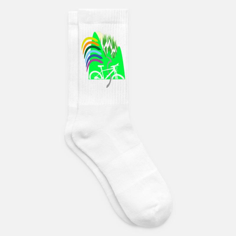 Cycle path mountains rainbow - Tennis socks - white