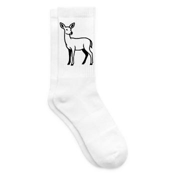 Club de chasse de chasseurs de silhouettes de cerfs Forêt forestière - Chaussettes de tennis - blanc - Droite