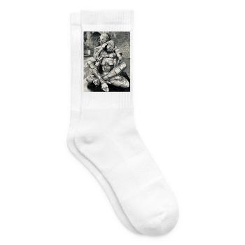 Géométrie du corps en duo - Chaussettes de tennis - blanc - Droite