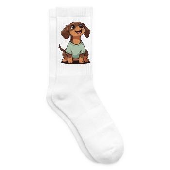 Happy Dachshund Cartoon Heartwarmer Shirt A SHORT LE - Chaussettes de tennis - blanc - Droite