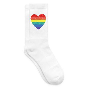 Herz Pride Regenbogen - Tennissocken - Weiß - Rechts