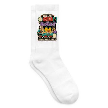 Dernière commande à minuit – Diner Humor - Chaussettes de tennis - blanc - Droite