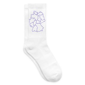 Karte Deutschlands mit Regionen - Tennissocken - Weiß - Rechts