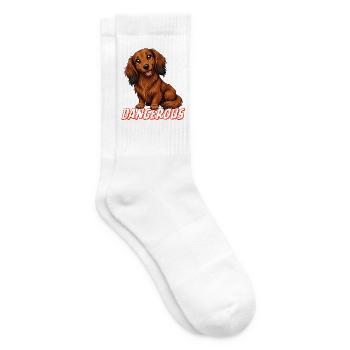 Gefährlicher Dackel - Tennissocken - Weiß - Rechts