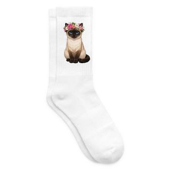 Siamkatze - Tennissocken - Weiß - Rechts