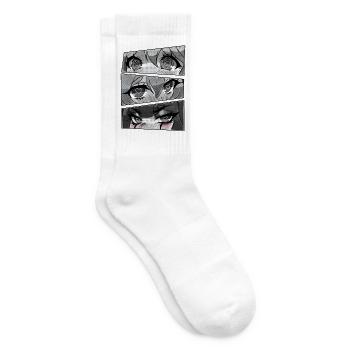 Herzaugen Manga Panels - Tennissocken - Weiß - Rechts