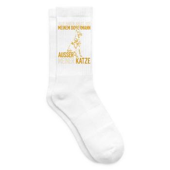 Alle haben Angst vor meinem Dobermann, ausser der  - Tennissocken - Weiß - Rechts