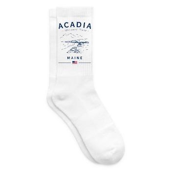 Acadia Nationalpark Maine Coastline Illustration - Tennissocken - Weiß - Rechts
