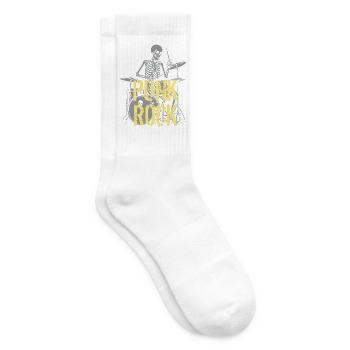 Punkrock-Skeleton-Schlagzeuger - Tennissocken - Weiß - Rechts