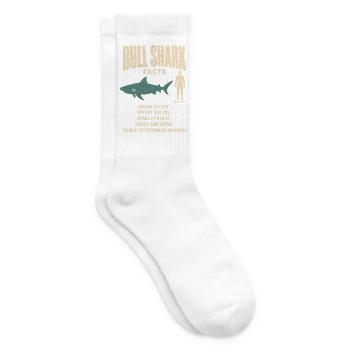Bull Shark Fakten Tierrekord Größenvergleich Tafel - Tennissocken - Weiß - Rechts