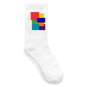 Fette geometrische Blöcke - Tennissocken - Weiß - Rechts