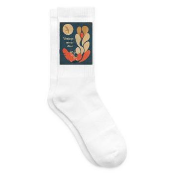 Vintage Never Dies – Retro 70s Floral Aesthetic - Tennissocken - Weiß - Rechts