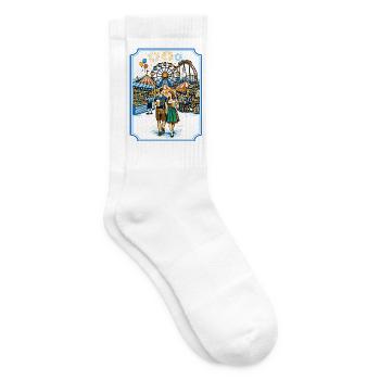  Volksfest Jahrmarkt Rummelplatz Partnerlook - Tennissocken - Weiß - Rechts