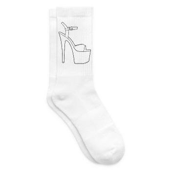 Pole Dance Heel Icon - Plateau-Sandalensilhouette - Tennissocken - Weiß - Rechts