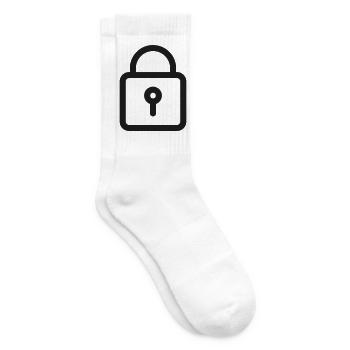 Vorhängeschloss-Schlüsselloch-Symbol - Tennissocken - Weiß - Rechts