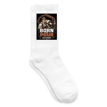 Born to Pour – Ein weiterer Baumeister - Tennissocken - Weiß - Rechts