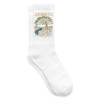 Jeremia 17 8 Baum am Wasser tiefe Wurzeln - Tennissocken - Weiß - Rechts