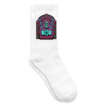 Fortune Teller Schädel Neon Tarot - Tennissocken - Weiß - Rechts