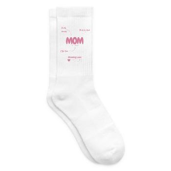 Mom EST. 2027 - Rücken/ Vollformat - Tennissocken - Weiß - Rechts